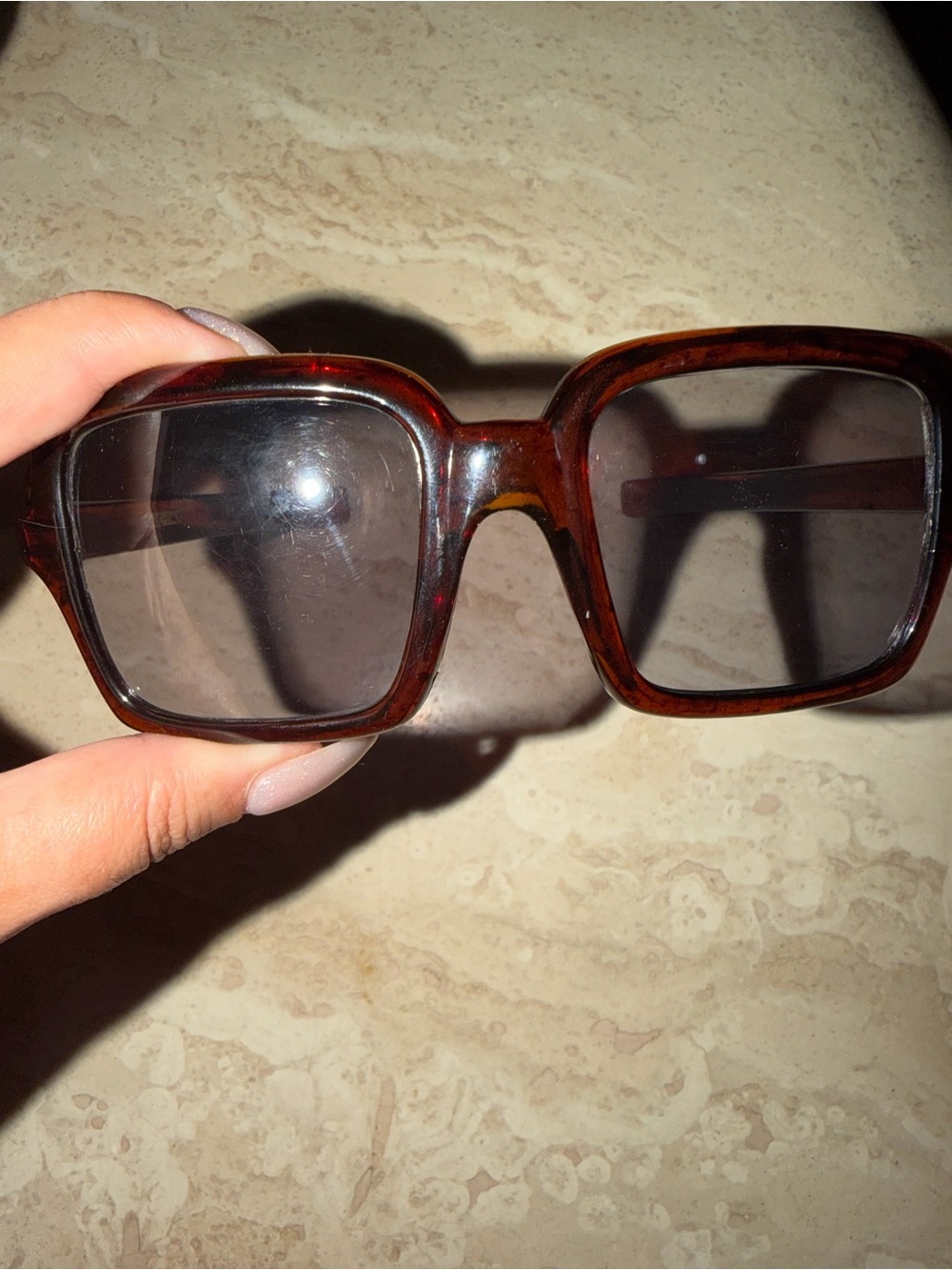 Vintage Italian-Women’s Oversized Square Sunglasses - Brown